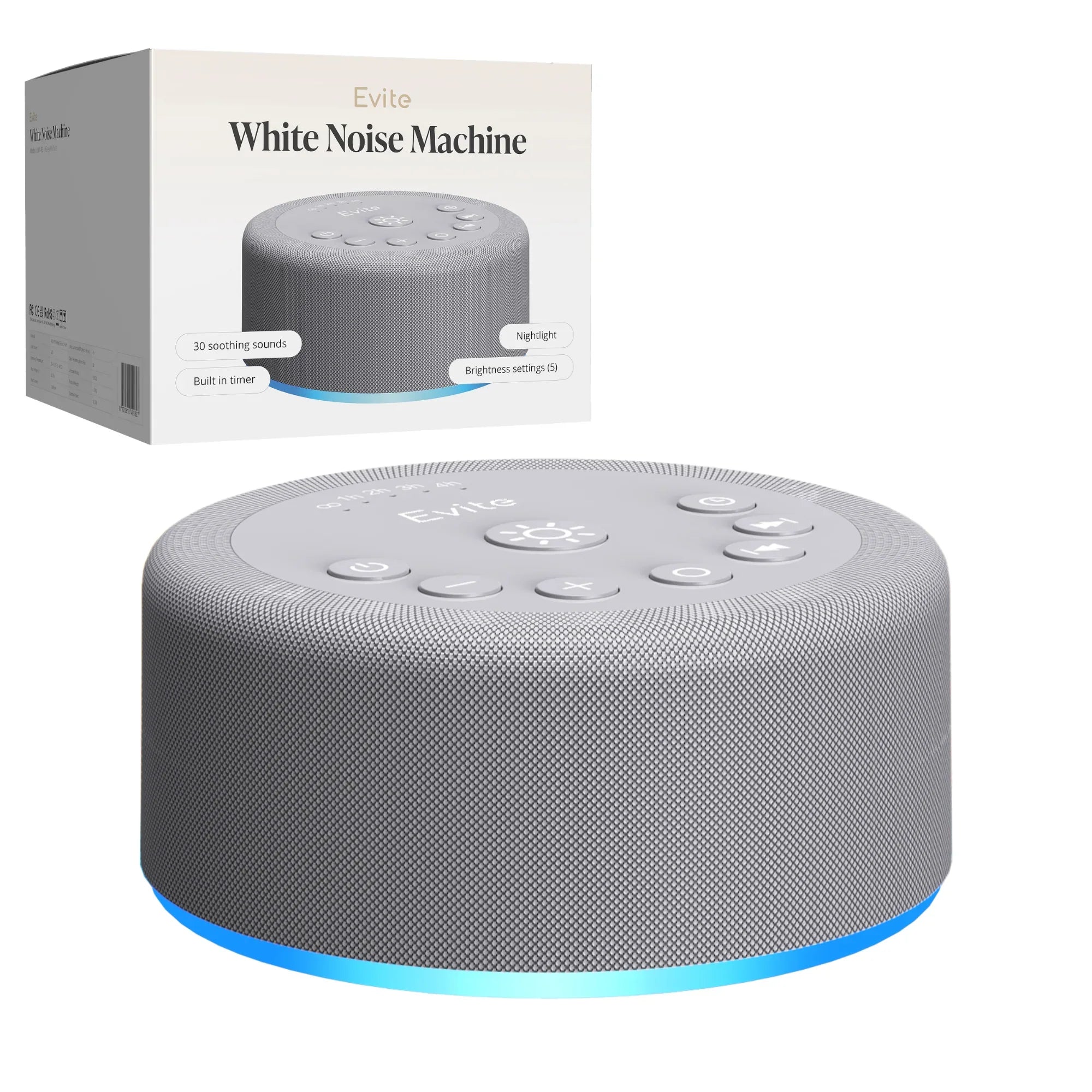 Evite White Noise Machine - Grey